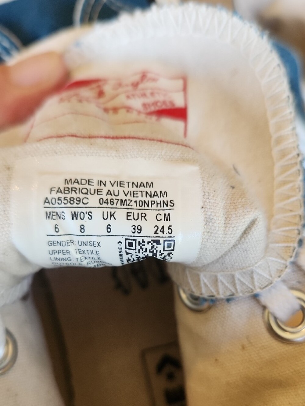 Converse High-Top Sneakers in Teal and White - Picture 2 of 3
